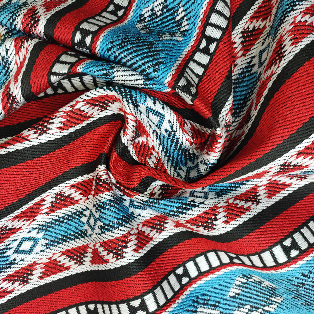 สไตล์อาหรับสไตล์ Sadu โพลีเอสเตอร์เส้นด้ายย้อมผ้า jacquard ย้อมสำหรับโซฟาและกระเป๋า